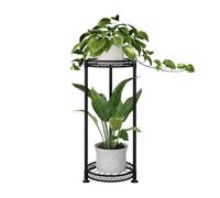 Bamworld 2 Tier Plant Stand Indoor Outdoor Metal Plant Stand for Multiple Plants Iron Plant Round Supports Rack for Garden Patio Living Room Corner Balcony