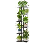 Bamworld 6 Tier Plant Stands Indoor, Corner Shelf Tall Plant Stand for Multiple Indoor Plants, Metal Tiered Display Stand for Living Room Balcony Garden Patio, Black