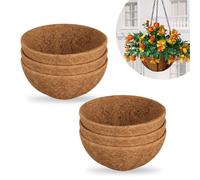 Bamworld 6pcs 30cm Coco Liners, Round Hanging Basket Liners Coconut Fiber Coir, Plant Holder Decor for Indoor Outdoor Flower Pots, Watering Baskets
