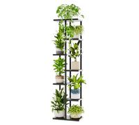 Bamworld 7 Tier Plant Stands Indoor, Corner Shelf Tall Plant Stand for Multiple Indoor Plants, Metal Tiered Display Stand for Living Room Balcony Garden Patio, Black