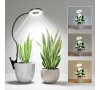Bamworld Grow Lights for Indoor Plants Full Spectrum, LED Grow Light with Timer & 5 Brightness Levels, Clip-On Plant Lamp with Adjustable Gooseneck for Seedlings, Herbs, and Houseplants