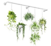 Bamworld Hanging Planters for Indoor - 70in White Metal Rod Plant Hangers (Pot & Plant Not Included)