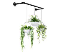 Bamworld Hanging Planters for Indoor Plants Plant Holder for Window Ceiling Floating Black Metal Rod for Home Garden Wall Decor for Living Room Kitchen Bedroom(Pot & Plant Not Included)