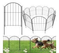 Bamworld No Dig Garden Fence, 43cm x 300cm Rustproof Metal Animal Barrier, 10 Pack Arched Decorative Border Panel for Dog, Flower Bed Edging, Yard Patio and Outdoor Garden Decor