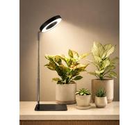 Bamworld Plant Grow Light with Base 1 Pack | Full Spectrum LED Ring Lamp, Adjustable Height, 8W Desk Light for Indoor Plants