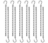 Bamworld Plant Hangers 12 Pack, 24 cm Black Hanging Chains with Ceiling Hooks, Hanging Plant Holder for Bird Feeders Planters Wind Chimes, Indoor Outdoor Use