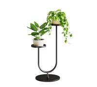Bamworld Plant Stand Indoor Tall Tiered Plant Stands for Outdoor Plants 2 Pots Corner Plant Holder Black Metal Plants Rack for Living Room Bedroom Decor