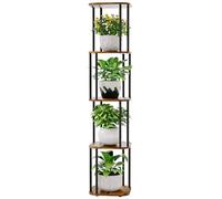 Bamworld Tall Plant Stand Indoor, Corner Plant Shelf for Multiple Plants, 5 Tier Metal Flower Pot Stands for Patio Garden Balcony Living Room Bedroom