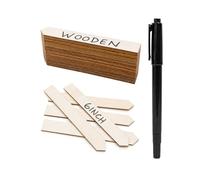 Bamworld Wooden Plant Labels 6 Inch Tags | Natural wood labels feature tapered tips for easy soil entry, paired with a marker for clear plant tracking