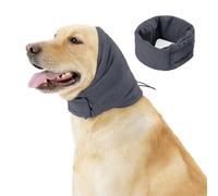 BAMY Calming Dog Ear Cover, No Shake Pet Ear Wraps, Adjustable Dogs Ear Muffs, Dog Quiet Ear Hoodie, Winter Warm Dogs Hat (Gray, Small)