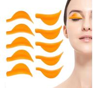 Bamyli 10 Pcs Lash Lift Shields, Silicone Self Adhesive Glueless Reusable Lash Lift Shields with XS/S/M//L/XL for Salon Professionals Home Use Beauty Enthusiasts (Orange)