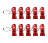 Bamyli 10 Pcs London Red Telephone Box Key Chain,Telephone Booth Keyring Collectible Souvenir Metal Keychain Keepsake Gift,3D Die Cast London Royal Key Chains