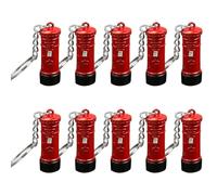Bamyli 10 Pcs Postbox Keyring,Key Chain London Souvenir,3D Mini Model Key Holder Made of Die Cast Metal, London Red Post Box