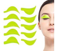 Bamyli 10 Pcs Silicone Lash Lift Shields,Self Adhesive Glueless Reusable Lash Lift Pads with XS/S/M//L/XL,for Salon Professionals Home Use Beauty Enthusiasts (Green)