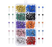 Bamyli 1000 Pcs Push Pins, 10 Colours Round Plastic Head Map Tacks, Drawing Pins for Cork Board, Notice Board, World Map, Fabric Marking, DIY Colour Coding, Home, Office, School Projects