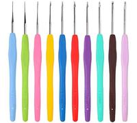 Bamyli 10pcs Crochet Hooks Set & Crochet Needles, Ergonomic Comfort Rubber Knitting Accessories (0.5-2.75mm) for Beginners Adults Lacework DIY