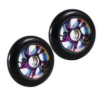 Bamyli 110mm Scooter Wheels,2Pcs Pro Stunt Scooter Replacement Wheels,Colorful PU Roller Wheels with ABEC-9 Bearings,Fit For Razor Apollo Cox Swain Freestyle Scooters