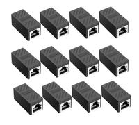 Bamyli 12Pcs RJ45 Coupler,Ethernet Cable Connector,Ethernet Cable Extender Coupler Female to Female Connector for Cat8 Cat7 Cat6 Cat5e Cat5 Network Cables Joiner (Black)