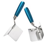 Bamyli 2 Pcs Corner Trowel Set,Inner and Outside Drywall Corner Knife,Stainless Steel Corner Finishing Tool for Plastering, Bricklaying,Drywall - Professional Lining Tool Kit