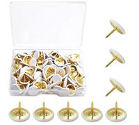 Bamyli 200PCS White Drawing Pins Set,10x10mm Round Head Push Pins & Metal Thumb Tacks with Storage Box for Cork/Bulletin Board, Map, Photo Wall, Office & Home
