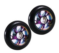Bamyli 2Pcs 110mm Stunt Scooter Wheels, Colorful PU Rollers with ABEC 9 Bearings for Razor Apollo Cox Swain Stunt Scooters, Alloy Series Pro Stunt Scooter Wheel
