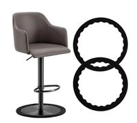 Bamyli 2Pcs Bar Stools Leg Protectors Ring for 14.5" to 16.5" Round Base, Anti-Slip Silicone Chair Leg Floor Protector No Noise No Scratches Barstool Chair Footrest Bottom Pads, Stretchable (Black)