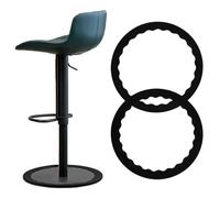 Bamyli 2Pcs Bar Stools Leg Protectors Ring for 16.5" to 18.5" Round Base, Anti-Slip Silicone Chair Leg Floor Protector No Noise No Scratches Barstool Chair Footrest Bottom Pads, Stretchable (Black)