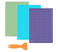 Bamyli 3 Pcs Cutting Mat for Cricut Joy Xtra Cutting,8.5”X12”inch 21.6 cm x 30.5 cm Non-Slip and Durable Cutting Mat Blue Green Purple Adhesive Sticky Cutting Mats with Scraper
