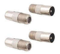 Bamyli 4 Pack TV Aerial Coaxial Connectors Cable F-Connectors, Sky to Tv Aerial Adapter for TV Satellite Sky Antenna F Type Screw Socket to RF Coax Plug Aerial Male Adapter