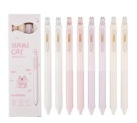 Bamyli 4PCS Cute Pens Cat Theme, Refillable Smooth Writing Black Ink Aesthetic Pens, Kawaii School and Office Stationery for Journaling and Gifts