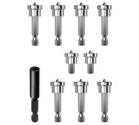 Bamyli 9 Pcs Drywall Screw Depth Setter,Drywall Screw Bit,1/4 Hex Shank Magnetic Positioning Screwdriver Bits with 60mm Extension Socket Drill Bit Holder for Plasterboard