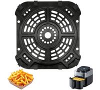 Bamyli Air Fryer Grill Pan for Ninja 6.5QT Square Baking Tray - 8.5×8.0 inch Non-Stick Crisper Plate, Dishwasher Safe Replacement Parts Tray Rack with Rubber Bumpers for AF180UK/AF181