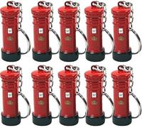 Bamyli British Gifts - UK Souvenirs, 10Pcs London Post Box Key Rings, 3D Die-Cast Metal Keychain, Authentic Royal Mail Design for Friends & Family