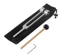 Bamyli Tuning Fork 128 Hz Set, Tuning Fork with Silicone Hammer Repair Tool and Cleaning Cloth, Aluminium Alloy, Precise Frequency Response for Sound Therapy Healing, Tuning Fork Neurology