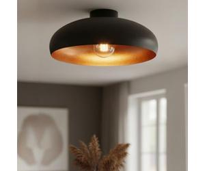 bamyum Androa Industrial Ceiling Light Ø40 cm Metal Ceiling Lamp Lighting Fixture Mid Century Modern Lamp Modern Chandeliers Vintage Light Black-Colour of Copper