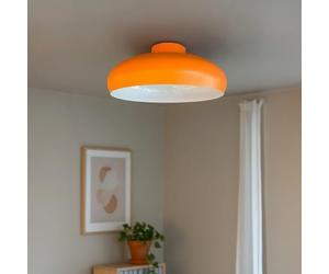 bamyum Androa Industrial Ceiling Light Ø40 cm Metal Ceiling Lamp Lighting Fixture Mid Century Modern Lamp Modern Chandeliers Vintage Light Orange-White