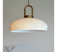 bamyum Androa-Lock Hanging Lamp Industrial Pendant Light, 40 cm Lamp Shades, Modern Metal Kitchen Island Lights, E27 Pendant Lamp for Living Room and Dining Room, White Pendant Light
