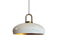bamyum Androa-Lock Hanging Lamp Industrial Pendant Light, 40 cm Lamp Shades, Modern Metal Kitchen Island Lights, E27 Pendant Lamp for Living Room and Dining Room, White Pendant Light