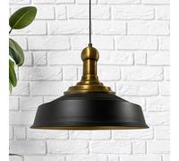 Bamyum Asletl Long-Knob 41 cm Industrial Pendant Light, Vintage Metal Kitchen Chandelier for Living Room, Dining Room - Black