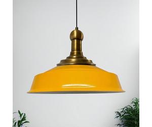 Bamyum Asletl Long-Knob 41 cm Vintage Metal Kitchen Chandelier, Dark Yellow Pendant Light for Living & Dining Room
