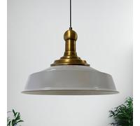 Bamyum Asletl Long-Knob 41 cm Vintage Metal Pendant Light - Kitchen Chandelier for Living & Dining Room - Grey