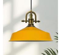 bamyum Asletl-Marine Hanging Lamp Industrial Pendant Light, 41 cm Lamp Shades, Modern Metal Kitchen Island Lights, E27 Pendant Lamp for Living Room and Dining Room, Dark Yellow Pendant Light
