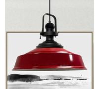 bamyum Asletl Pendant Light Vintage Metal 40 cm, Lamp Shades Ceiling, Kitchen Lights Ceiling E27, Industrial Lamp Shades Ceiling, Metal Pendant Light Fitting for Living Room Red