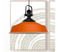 bamyum Asletl Pendant Light Vintage Metal 40 cm, Lamp Shades Ceiling, Kitchen Lights Ceiling E27, Industrial Lamp Shades Ceiling, Metal Pendant Light Fitting for Living Room Orange