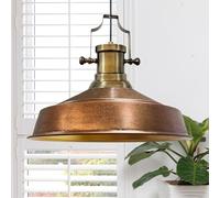 bamyum Asletl Pendant Light Vintage Metal 40 cm, Lamp Shades Ceiling, Kitchen Lights Ceiling E27, Industrial Lamp Shades Ceiling, Metal Pendant Light Fitting for Living Room, Colour of Copper