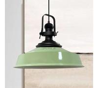 Bamyum Asletl Vintage Metal Pendant Light 40 cm, Lamp Shades Ceiling, Kitchen Lights E27, Industrial Lamp Shades, Metal Pendant Light Fitting for Living Room Mint Green