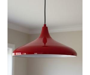bamyum Ceiling Lights Living Room Kitchen I Champion I Metal Ø 35cm E27 Red Pendant Light Fitting Light Shade Industrial Ceiling Lights Retro Lampshade - 8 Options for Colour