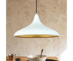 bamyum Ceiling Lights Living Room Kitchen I Champion I Metal Ø 35cm E27 White Pendant Light Fitting Light Shade Industrial Ceiling Lights Retro Lampshade - 8 Options for Colour