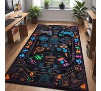 bamyum Gameking Printed Carpet Chenille Print Machine Made 80 x 150 cm, Machine Washable Carpet Living Room, Gaming Carpet Bedroom, Antibacterial Anti-Slip Underlay Kitchen Carpet