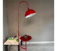 bamyum Gorkiede Floor Lamp Metal, Modern Floor Lamp for Bedroom, Living Room, Children's Room with E27 Socket, 30 cm Wide, Adjustable Lampshade Red